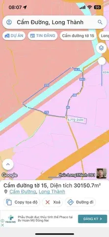 Bán đất 30000m² ngang 270m giá 100 tỷ Xã Xuân Đường