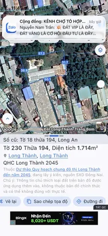 Bán đất 2510m² ngang 12m giá 17.5 tỷ Xã Long Thành