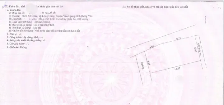Bán đất 97m² ngang 6,14m giá 6,6 tỷ Xã Nghĩa Trụ