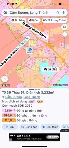 Cẩm đường hơn 3000M2 gần sân bay long thành