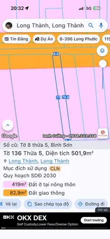 Bán nhà 510m² ngang 6,8m giá 3.5 tỷ tại Xã Long Thành