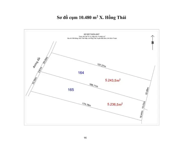 14. Cụm 10.480 m2 X. Hồng Thái Vị trí đất : Link THÔNG TIN LÔ ĐẤT ● Hướng: Tây Bắc. ● Pháp lý: Sổ hồng riêng.