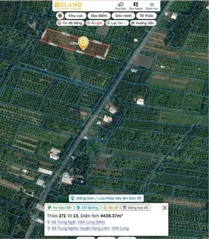 Bán Đất nông nghiệp 6000m2 CLN giá 3.5 tỷ tại Đường Xã Trung Nghĩa Xã Trung Nghĩa Huyện Vũng Liêm Vĩnh Long. Liên hệ: Ngọc Bích 090••••11