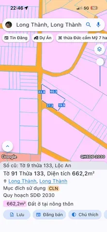 Bán Đất 622m2 giá 4.5 tỷ tại Xã Lộc An Huyện Long Thành Đồng Nai