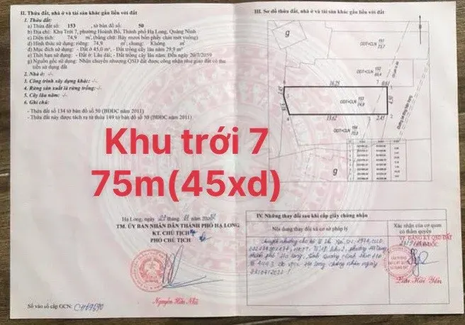 Đất thổ cư khu trới 7