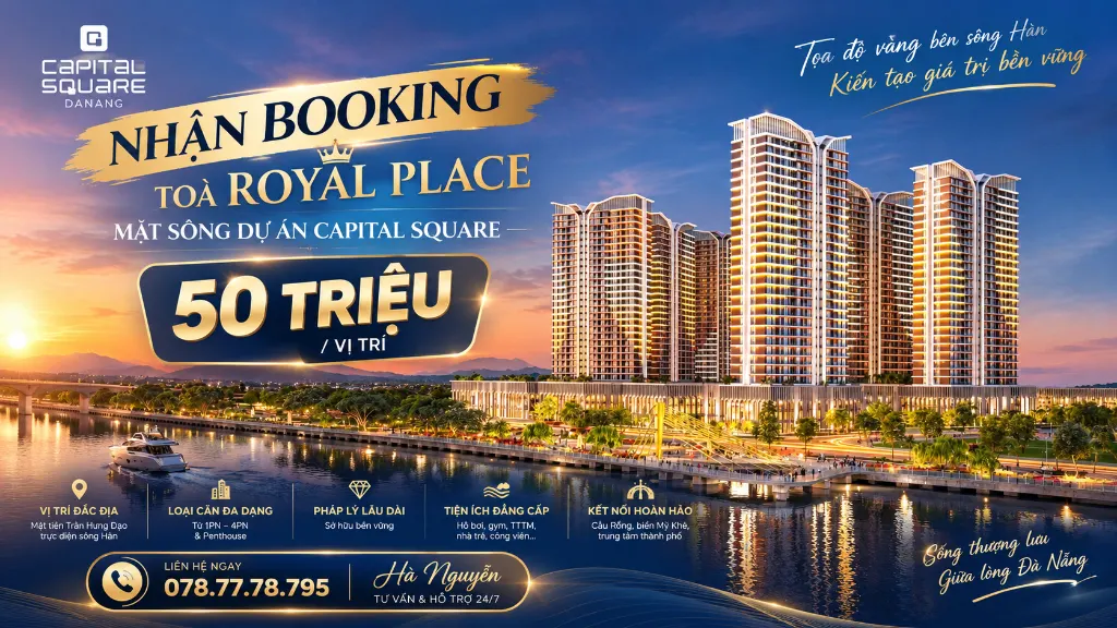 Cơ hội sở hữu căn hộ capital square, mặt sông hàn với chỉ 50 triệu/vị trí