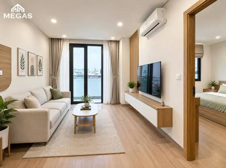 Cho thuê căn hộ mỹ đình nam từ liêm, căn 1pn 2pn mới full nội thất, oto đỗ cửa, giá 8tr