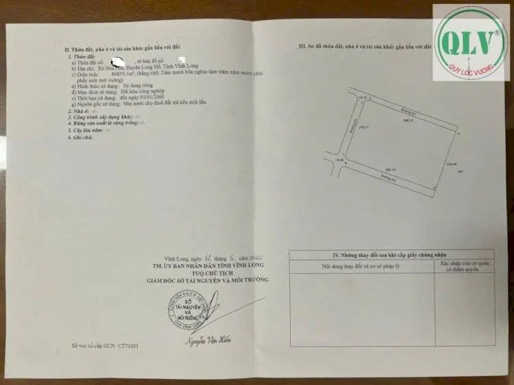 Bán đất công nghiệp KCN hòa phú, vĩnh long, 84559M², tiện ích đủ, pháp lý chuẩn