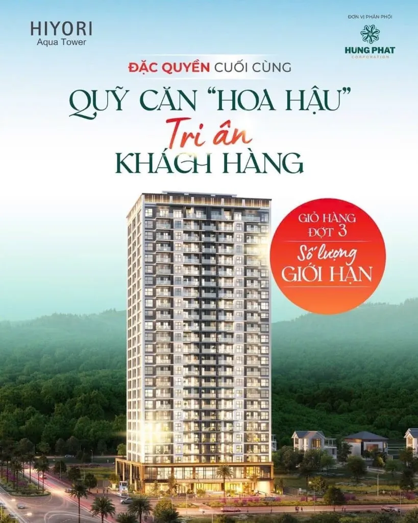 Bán căn hộ hiyori aqua tower, view biển mỹ khê, nhỉnh 4 tỷ sở hữu lâu dài, quỹ căn cuối cùng