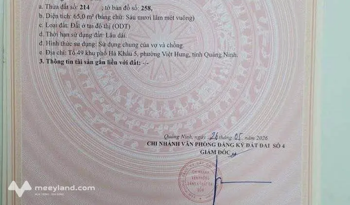 Bán đất mặt đường 279 đoạn từ chợ Hà Khẩu đi chưa đến nhà máy gạch Viglacera, vị trí kinh doanh tốt
