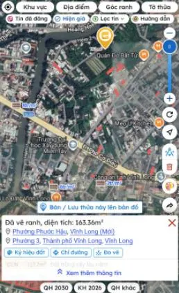 Bán đất tại phường 3, vĩnh long, giá tốt 1,45 tỷ, 162 m2
