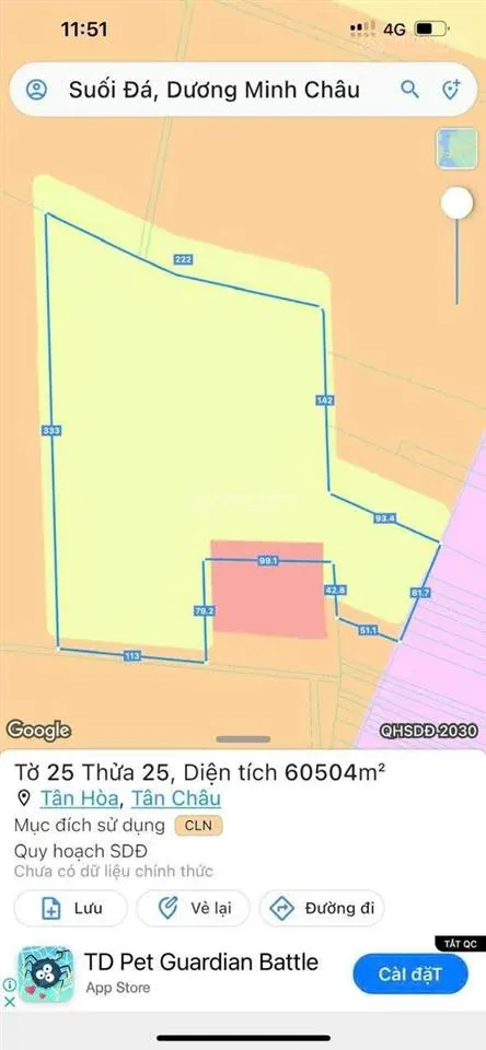 Bán kho, nhà xưởng tại tân hòa, tân châu, tây ninh, giá ưu đãi 90 tỷ, 68850 m2