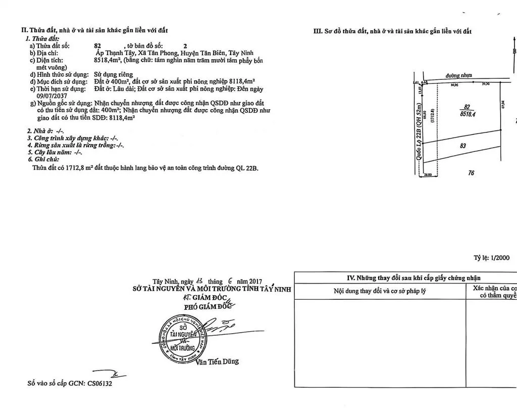 Bán đất mặt tiền quốc lộ 22b, 50 tỷ, 8518.4 m2, pháp lý đầy đủ, nhiều tiện ích