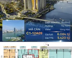 Châu Mỹ SRT - Căn hộ 2BR Capital Square - Tòa C1 Times - View sông Hàn - Nội khu
