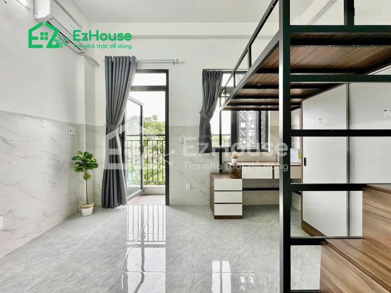 Studio ban công, giường tầng full nội thất, nhà mới xây - gần Đầm Sen