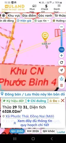 6328 m2 đất mặt tiền đường Phước Bình.