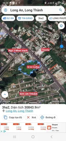 Bán đất 32000m² ngang 100m giá 300 tỷ Xã Long Thành