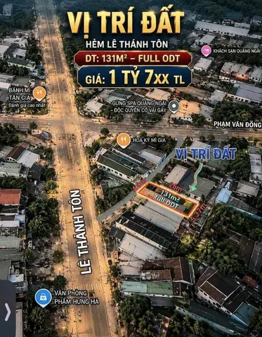 Lô đất hẻm lê thánh tôn gần ngã tư phạm văn đồng cực đẹp.