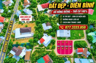 Bán Đất thổ cư ngay trung tâm xã Diên Bình, sổ hồng chính chủ giá chỉ 518 triệu