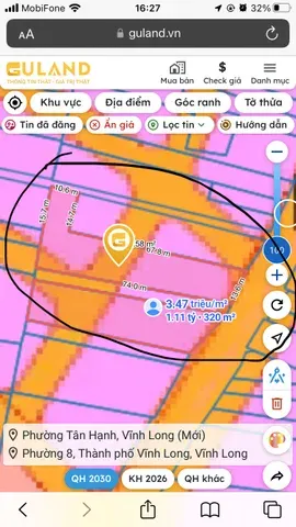 Bán Đất 959m2 có sẵn 1 m2 thổ cư giá 3.33 tỷ tại Xã Trường An Thành phố Vĩnh Long Vĩnh Long