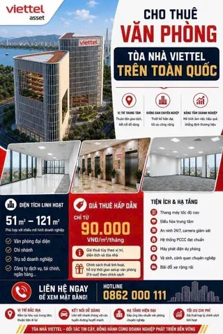 Cho thuê Văn phòng tại toà nhà Viettel Quảng Ninh