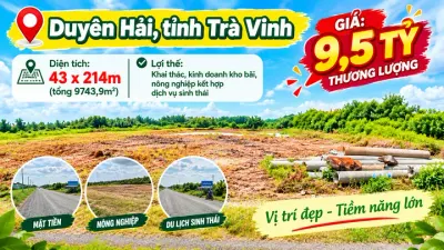 Bán đất mặt tiền Đường Số 1, gần trung tâm Duyên Hải, tỉnh Trà Vinh