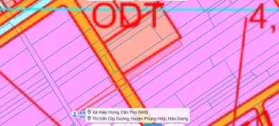 Bán Đất 2432.8m2 tại xã Hiệp Hưng, thành phố Cần Thơ (cũ: Thị trấn Cây Dương Huyện Phụng Hiệp Hậu Giang). Quy hoạch mở đường lớn ngay trước đất, phủ hồng thổ cư.