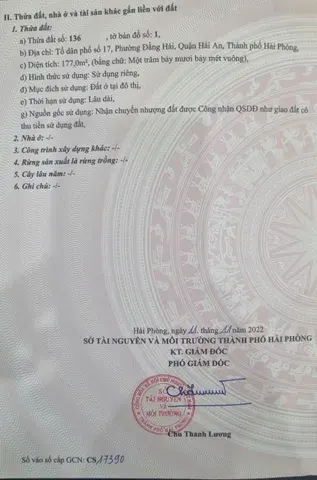10.2026.Bán Đất 177m2 mặt đường Nguyễn Bỉnh Khiêm.giá 8.1 tỷ tại Phường Đằng Hải Quận Hải An Hải Phòng. liên hệ 036••••82