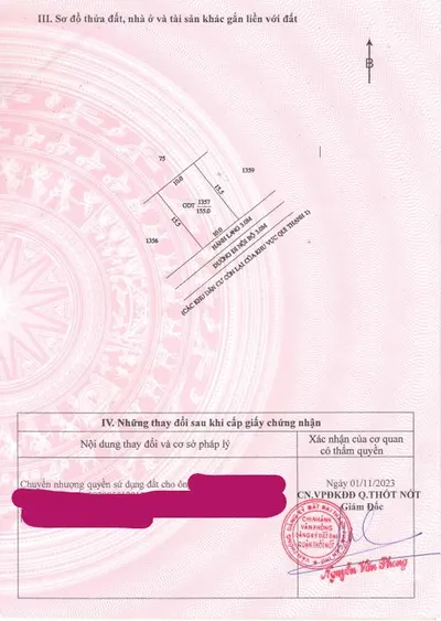 Bán qsdđ và ts gắn liền với đất tại thửa đất số 1357, tbđ số 4, p. thuận hưng, tp. cần thơ
