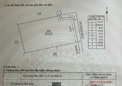 Bán đất tại tân phong, 40 tỷ, 9950 m2, mặt tiền 75m, pháp lý đầy đủ
