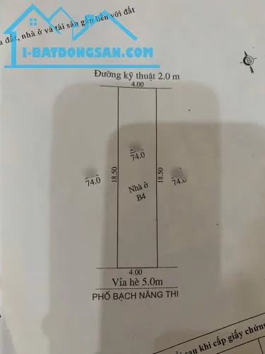 Bán căn nhà 4 tầng mặt phố Bạch Năng Thi, Đông Nam Cường, TP HD, 74m2, mt 4m, 4 ngủ